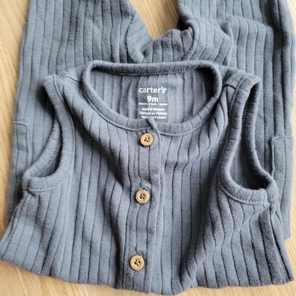 Carter's Sleeveless Dark Gray Coveralls, Size 9 Months - Picture 3 of 3